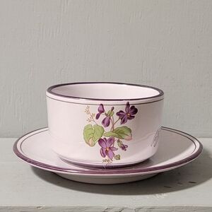 Purple Italian Cup And Saucer